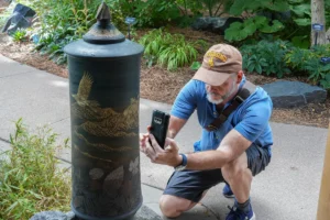 Dave, cofounder of MicroOffice Solutions , taking photos at Denver Botanical Garden