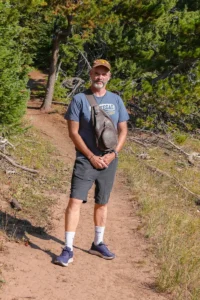 Dave, cofounder of MicroOffice Solutions ,hiking at Casper Mountain, Wyoming
