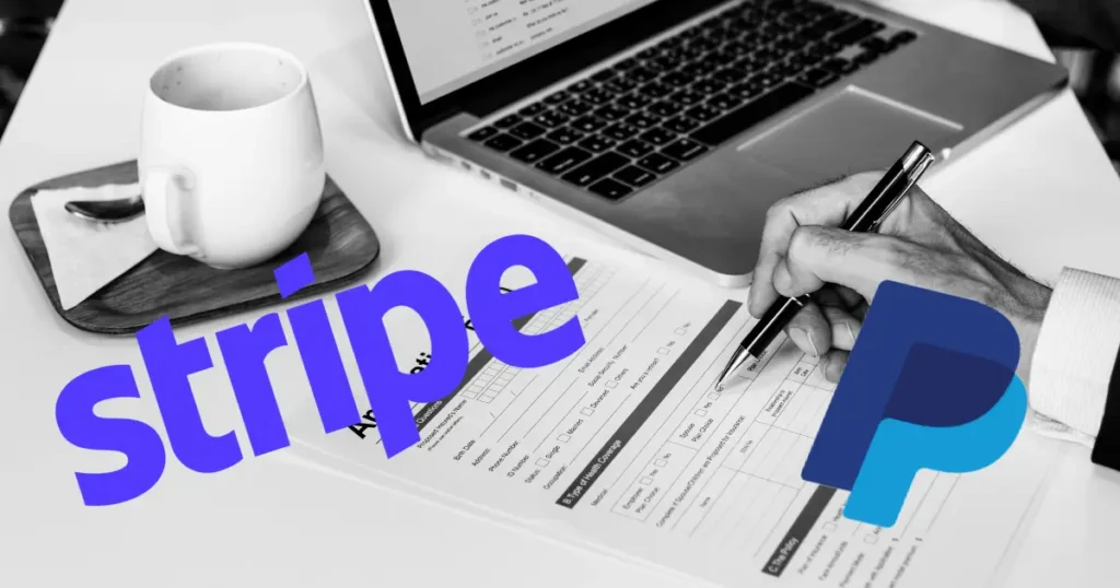 Entrepreneur filles out application for payment processor